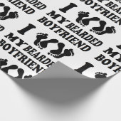 クリスマスI愛私の髭があるボーイフレンド ラッピングペーパー (角)