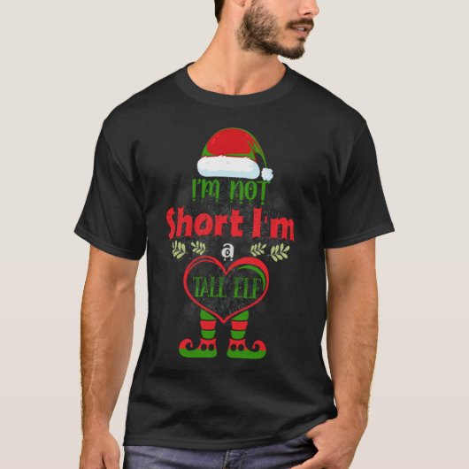 クリスマスI m Not short I m a Tall小妖精や小人Matching Fa Tシャツ (正面)