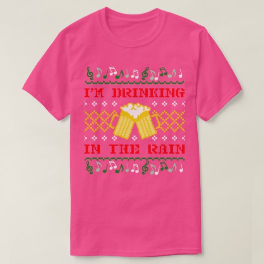 クリスマスIm雨の中で飲む2 Tシャツ (デザイン正面)