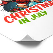 クリスマスim 7月サマースサンタクロースビーチハワイ ポスター (角)