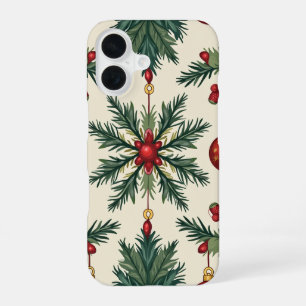 クリスマスiPhone 16スリムフィットケース、光沢 iPhone 16ケース