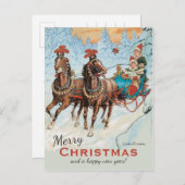 クリスマスJenny Nystrem CC0932そりの子供 シーズンポストカード (正面/裏面)