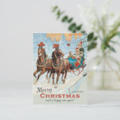 クリスマスJenny Nystrem CC0932そりの子供 シーズンポストカード (スタンド正面)