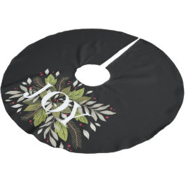 クリスマスJOYオンホリデーグリーナリー ブラッシュドポリエステルツリースカート