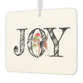 クリスマスJOYドッグホリーハットフェスティバルホリデーおもしろい カーエアーフレッシュナー (左)