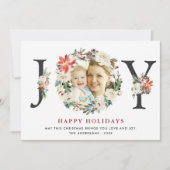 クリスマスJOYポインセチアフローラリース写真 シーズンカード (正面)