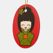 クリスマスKokeshi セラミックオーナメント (左)