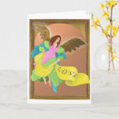 クリスマスLOVEエンジェル空白の(内部) カード (黄色い花)