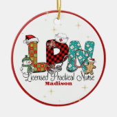 クリスマスLPNナースカスタム セラミックオーナメント (正面)