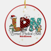 クリスマスLPNナースカスタム セラミックオーナメント (裏面)
