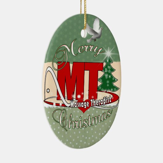 クリスマスMTのマッサージセラピスト セラミックオーナメント (右)