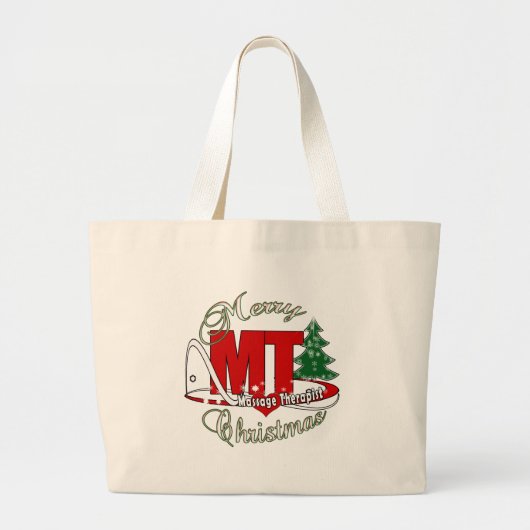 クリスマスMTのマッサージセラピスト ラージトートバッグ (正面)