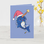 クリスマスNarwhale カード (黄色い花)