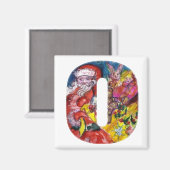 クリスマスOレター/ギフトモノグラム付きサンタ マグネット (正面/裏面)