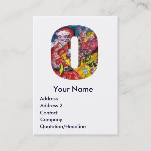 クリスマスOレター/ギフトモノグラム付きサンタ 名刺 (正面)