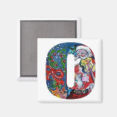 クリスマスOレター/バイリンモノグラム付きサンタ マグネット (正面/裏面)