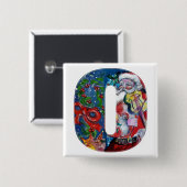 クリスマスOレター/バイリンモノグラム付きサンタ 缶バッジ (正面&裏面)