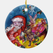 クリスマスPレター/ギフトモノグラム付きサンタ セラミックオーナメント (裏面)