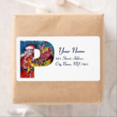 クリスマスPレター/ギフトモノグラム付きサンタ ラベル (インサイチュ)