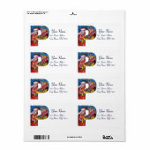 クリスマスPレター/ギフトモノグラム付きサンタ ラベル (フルシート)