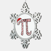 クリスマスPiの数学のオーナメント スノーフレークピューターオーナメント (右)