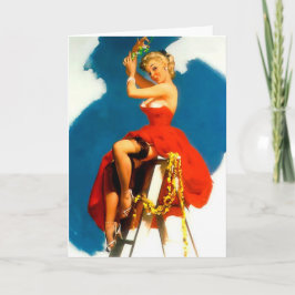 クリスマスPinの女の子のミサイルのつま先 シーズンカード