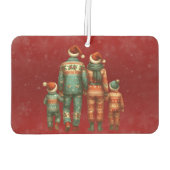 クリスマスPJの4人家族のバック カーエアーフレッシュナー (裏面)