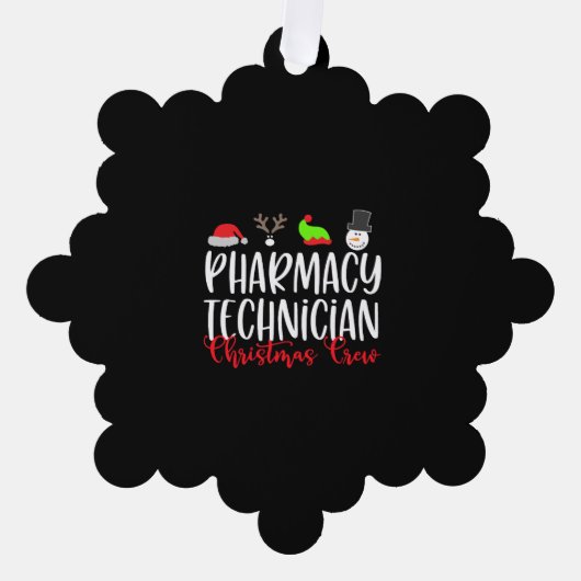 クリスマスPT薬局技術技術者 オーナメントカード (正面)