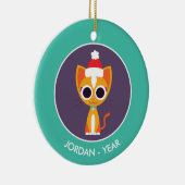 クリスマスPurrl猫 セラミックオーナメント (右)