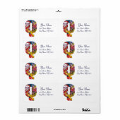 クリスマスQレター/ギフトモノグラム付きサンタ ラベル (フルシート)