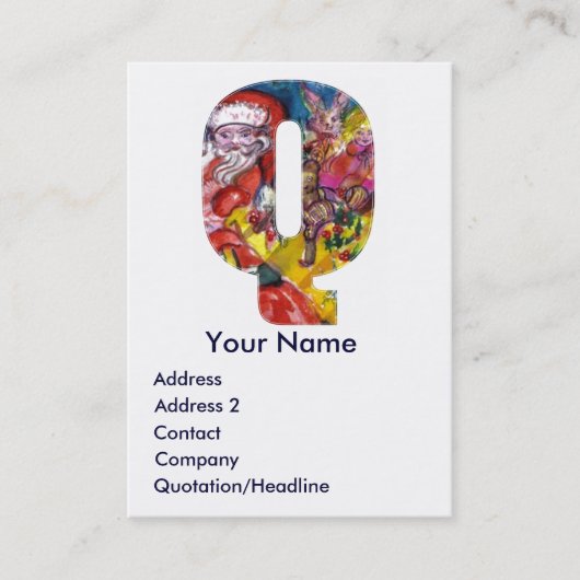 クリスマスQレター/ギフトモノグラム付きサンタ 名刺 (正面)