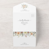 クリスマスQR RSVP冬フローラゴールドフォイル結婚ズ オールインワン招待状 (外側)