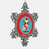 クリスマスReba牛 スノーフレークピューターオーナメント (左)