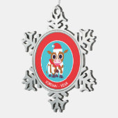 クリスマスReba牛 スノーフレークピューターオーナメント (右)