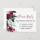 クリスマスRSVPカード – ホリデーパーティーRSVPカード 出欠カード (正面/裏面)