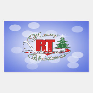 クリスマスRT呼吸セラピスト 長方形シール