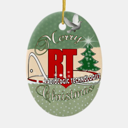 クリスマスRT放射線技師 セラミックオーナメント (正面)