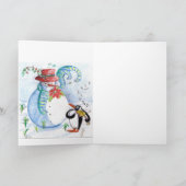 クリスマスS文字，ペンギンのセレナーデモノグラム シーズンカード (内部)