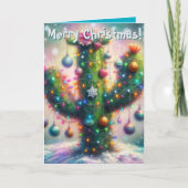 クリスマスSaguaro Cactus お洒落 Christmas カード (正面)