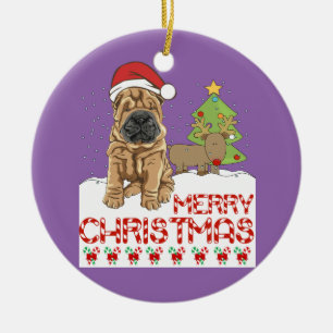 クリスマスShar Pei セラミックオーナメント