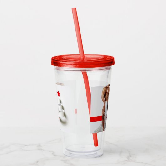 クリスマスSlipperyJoeプレゼントセクシー赤い星穴 アクリルタンブラー (左)