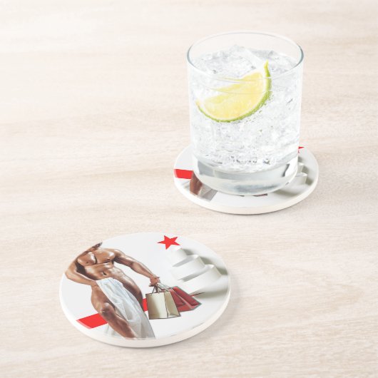 クリスマスSlipperyJoeプレゼントセクシー赤い星穴 コースター (側面)