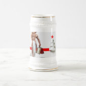 クリスマスSlipperyJoeプレゼントセクシー赤い星穴 ビールジョッキ (中央)