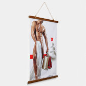 クリスマスSlipperyJoeプレゼントセクシー赤い星穴 吊り下げ型タペストリー (傾斜あり)