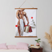 クリスマスSlipperyJoeプレゼントセクシー赤い星穴 吊り下げ型タペストリー (寝室)