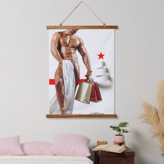 クリスマスSlipperyJoeプレゼントセクシー赤い星穴 吊り下げ型タペストリー (寝室)