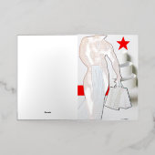 クリスマスSlipperyJoeプレゼントセクシー赤い星穴 箔シーズンカード (外側レイダウン)