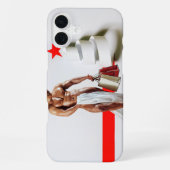 クリスマスSlipperyJoeプレゼントセクシー赤い星穴 iPhoneケース (裏面)
