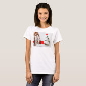 クリスマスSlipperyJoeプレゼントセクシー赤い星穴 Tシャツ (正面フル)