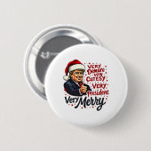クリスマスTの非常に魅力的な非常に悪魔 缶バッジ (正面&裏面)